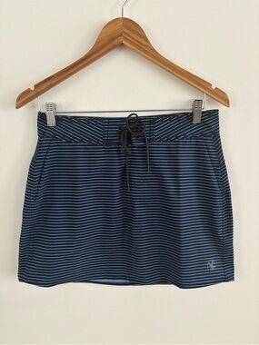 Carve Designs Navy and White Striped Active Skort